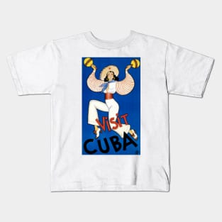 Vintage Travel Poster Visit Cuba Kids T-Shirt